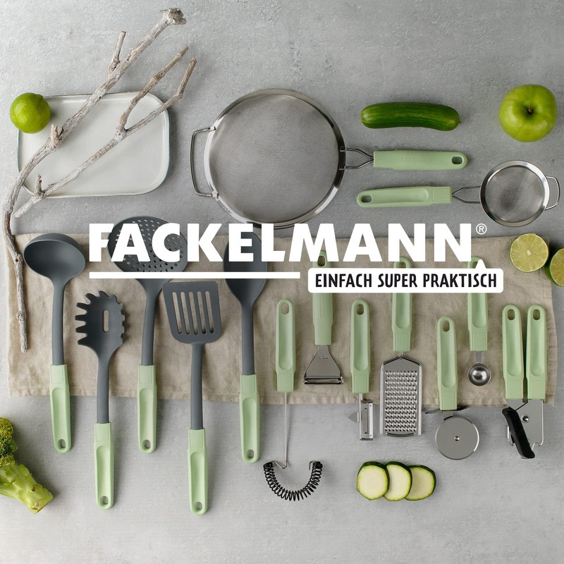 FACKELMANN Serving Spoon 32 cm, Plastic, Mint Green/Light Grey, 330