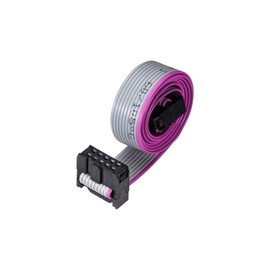sourcing map Flat Ribbon Cable IDC Wire FC/FC Connector A Type 10 Pin 2.54 mm Distance 50 cm Long Grey