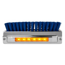GG Grand General Chrome Aluminum 7-1/2" (L) x 2-5/8" (H) x 3" (D) Boot Caddies, Blue brush w/Amber/Clear Led, 98983