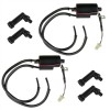 Caltric 2x Ignition Coil With Spark Plug Caps For Yamaha