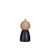Bloomingville, Black Two-Tone Rubberwood Salt and Pepper Mill, Natural, Small