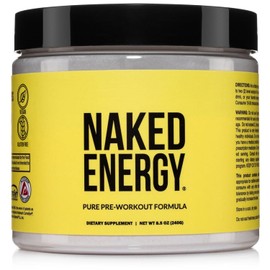 NAKED nutrition Naked Energy – Unflavored All Natural Pre Workout Supplement for Men and Women, Vegan Friendly, No Added Sweeteners, Colors or Flavors – 50 Servings