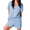 Ekouaer Womens Pajamas Sets Soft Cotton Pjs Short Sleeve Lounge