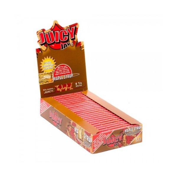 JUICY JAY'S Flavored Papers 32 Leaves 1 1/4 Maple Syrup Flavor Pack of 24