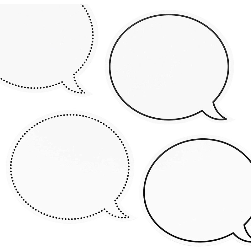 Dry Erase Speech Bubble Cutouts for Bulletin Boards (9 x