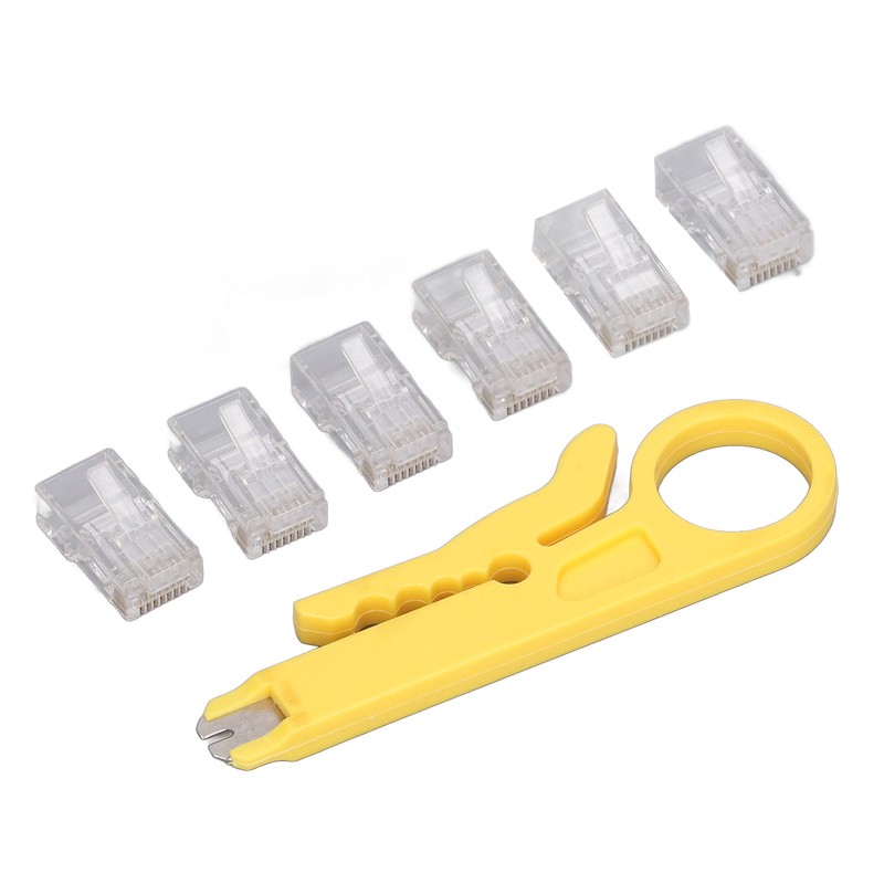 RJ45 Crimping Tool Kit Network Cable Ethernet Jack Pass Through