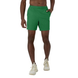 Champion, Purpose, Water Resistant Sports, Swim Shorts for Men, 6", Road Sign Green/Royal Gold Overlap Logo, Large