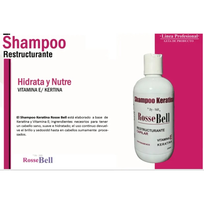 Kit Shampoo Keratina Y Vitamina E Rosse Bell 500 Ml