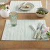 Martha Stewart Daisy Stripe Placemat Set, 13"x17.5", Mint