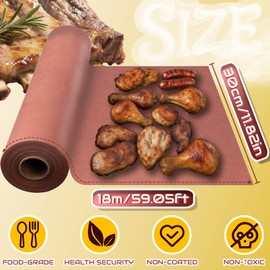 Butcher Paper for Smoking Meat, Pink Butcher Paper Disposable, Food Grade KraftPaper for Grill Smoker Fish Meat Grill, Perfect Cooking of Juicy, No Waxed WrappingPaper BBQ Accessories 30.5cm x 60ft