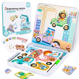 Magnetic Puzzle for Children, Traffic Children's Puzzle from 3 Years Magnetic Puzzle Game Box, Children's Puzzle Magnetic Game Educational Toy for Children 3 4 5 Years, Birthday Gifts for Children