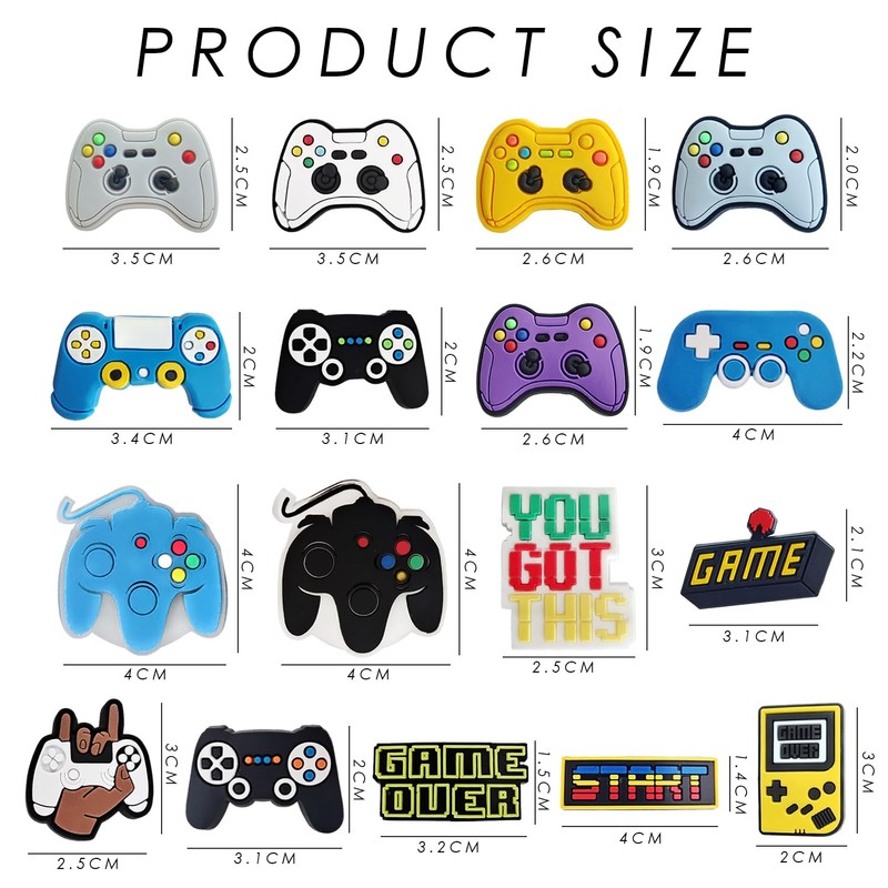 17 Game Controller Shoe Accessories, Diy Cute Cartoon Pattern Shoe