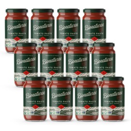 Bionaturae Organic Tomato Paste - No Salt Tomato Paste, Tomato Paste in a Jar, Keto Friendly, Non-GMO, USDA Certified Organic, No Added Sugar, No Added Salt, Made in Italy - 7 Oz, 12 Pack