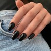 Uñas Postizas Negras de Presión, Tamaño Mediano, Forma de Ataúd,