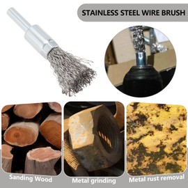 EMSea 5 Pcs 12mm Wire Brush for Drill, 6mm Shank Stainless Steel Cup Brush Round Brush Replacement Part for Cleaning/Polishing/Rust Removal