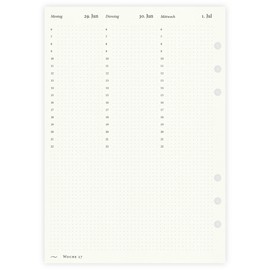 etmamu 1100 Calendar Inserts 2026 A5 Vertical Dot Grid