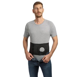 Movibrace - Cinturón de ostomía abdominal para cuidados postoperatorios después de cirugía de colostomía o ileostomía (mediano)
