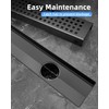 HTOH Shower Drain Offset for Bathroom: 36-Inch Black Linear Shower