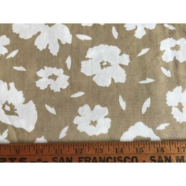 Cotton Fabric Floral Light Brown Wamsutta by 1/2 Yard
