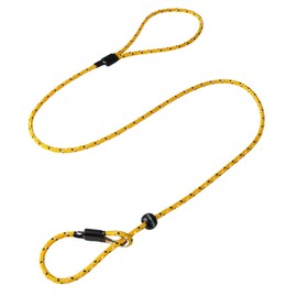 Dog & Field Pro Trialler Slip Lead, Yellow. 1.2m Rope Slip Lead For Dogs With Push Button Stopper, Easy To Slip On, No Collar Or Harness Needed. Thin Slip Lead For Dogs (Yellow)