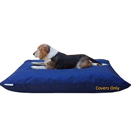 Do It Yourself DIY Pet Bed Pillow Duvet 1680 Durable Cover and Waterproof Internal case for Dog/Cat at Medium 36"X29" Navy Blue Color - Covers only