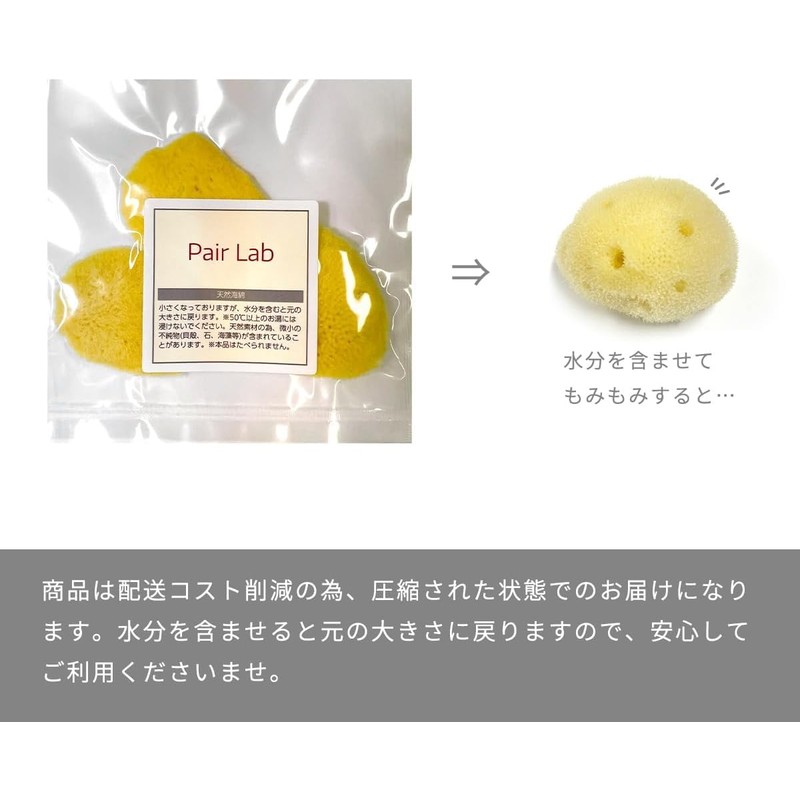 Natural Sea Cotton Sponge, Large, Approx. 2.0 - 2.4 inches
