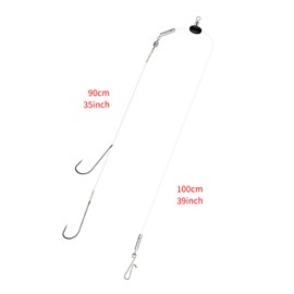 Rodeel 4 PCS Sea Fishing Rigs Pulley Rig Double & Single Hook Clipped (4 PCS Double Hook Pulley Rigs)