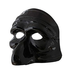 Widmann 46865 MASKE PULCINELLA AUS PVC, Unisex – Erwachsene, Einfarbig, Schwarz, Einheitsgröße