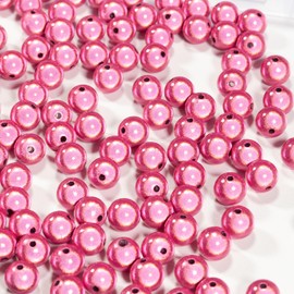 Pack of 90 3D Illusion Miracle Beads, 12 mm Wonder Beads, Embroidery, Acrylic Beads for Jewellery Making, Pretty Under Light, DIY Making Bracelets and Necklaces (Rose Red)