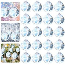 Tapvai Pack of 20 Suncatchers Crystal, 20 mm Crystals for Hanging, Suncatcher Crystal Colourful Crystal Rainbow, Crystal Sun Catcher for Feng Shui / Divination or Wedding / Home / Office Decoration