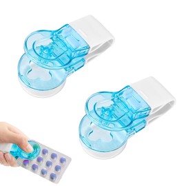 2Pieces Pill Taker, Pill Organizer Medication Aids Tablet Opener for Medication, Portable Pill Taker Remover Pill Popper for Blister Packs