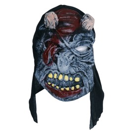 Zombie Rubber Face Mask Grey Eye Tongue