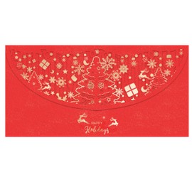 AVERZELLA 12 PCS Holiday Christmas Money Envelopes For Cash, Xmas Cash Currency Envelopes 7.1×3.5 inch, Gold Foil Laser Cut Money Envelopes Holder for Christmas Party New Year Gifts (Red,Horizontal)