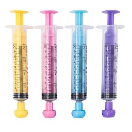 4Pcs Animal Syringe Feeder Chromatic Plastic Syringe Pet Feeding for Puppies, Cat, Rabbits and Other Baby Animals.