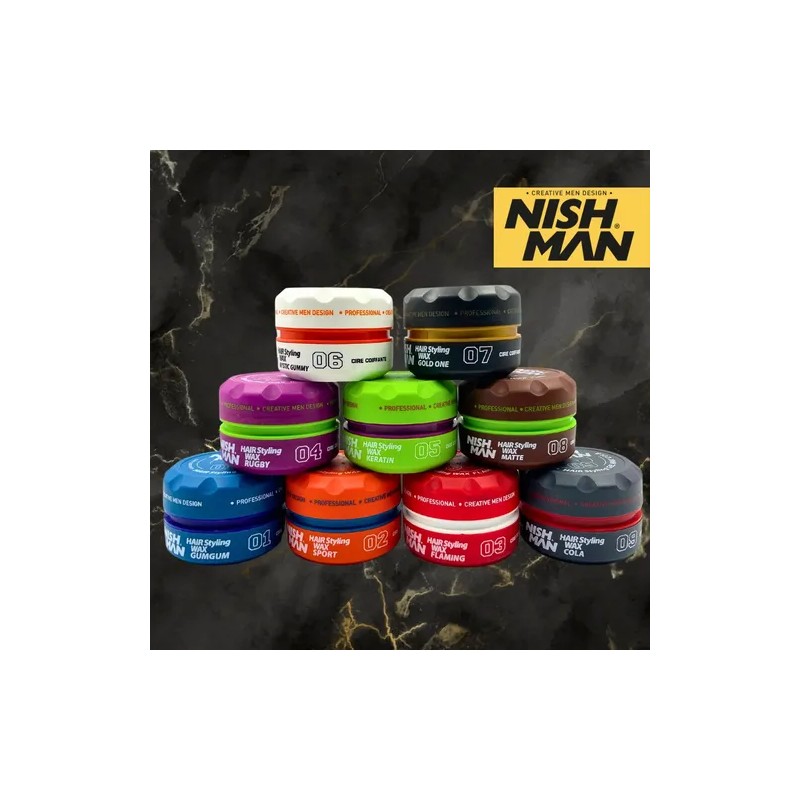 Cera Para Cabello Nishman. Fijación, Brillo, Firmeza, Aroma.