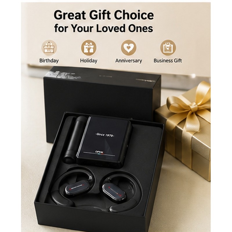Open-Ear Bluetooth Translation Earbuds – Ear-Hook Headset with AI App