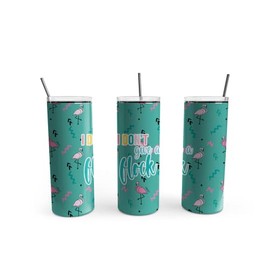 TeesAndTankYou I Don't Give a Flock Skinny Tumbler 20oz Travel Coffee with Lid and Straw Stainless Steel Insulated Hot or Cold