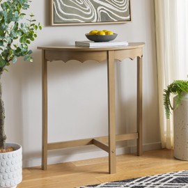 SAFAVIEH Home Collection Seraphina Desert Brown Half Moon Console Table for Entryway, Living Room, Foyer