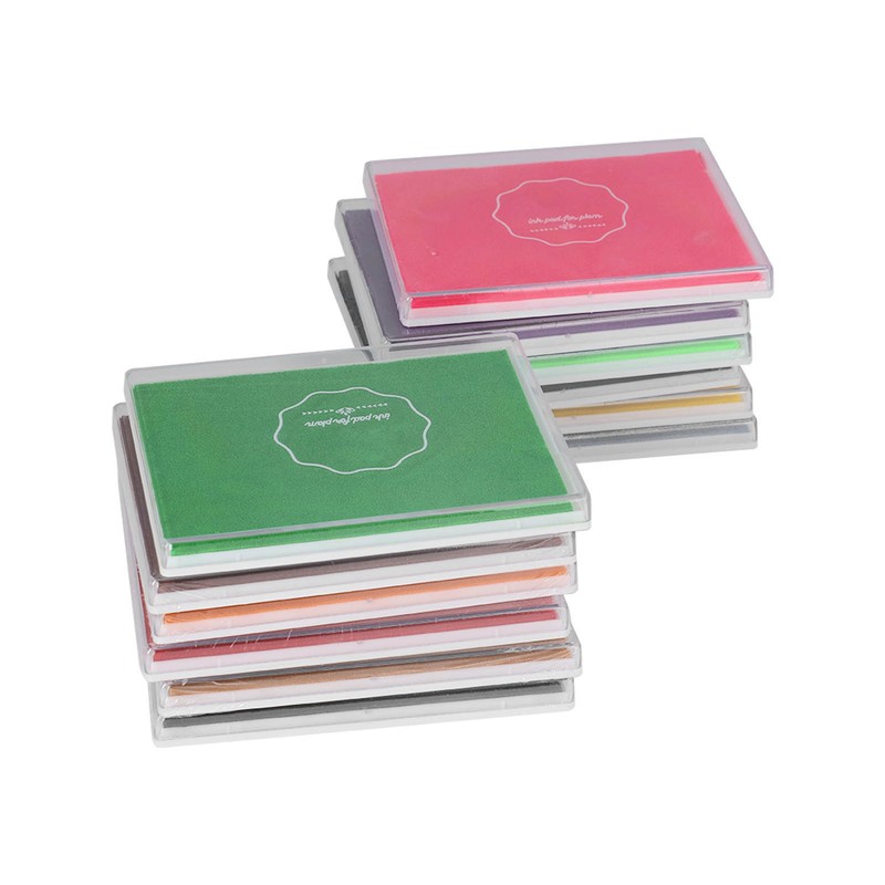 12Pcs Finger Ink Pads 12 Vivid Colors Easy to Clean