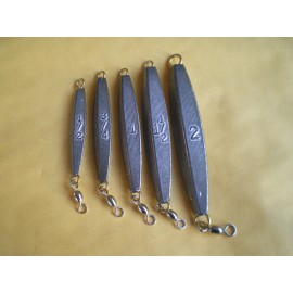 HOME MADE 10 PCS. DIAMOND FISHING JIG LURE W/#3 SWIVEL  2 OZ.