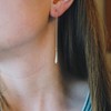 Philip Jones Sterling Silver Teardrop Thread Earrings
