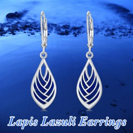PELOVNY Lapis Lazuli Earrings 925 Sterling Silver Hypoallergenic Teardrop Earrings Lapis Lazuli Jewelry for Women Mothers Day Birthday Christmas Gifts