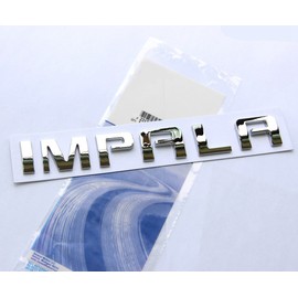 Yoaoo 1x OEM Chrome Impala Nameplate Letters Emblem Badge Glossy 3D Logo Replacement for Gm Impala 22743583