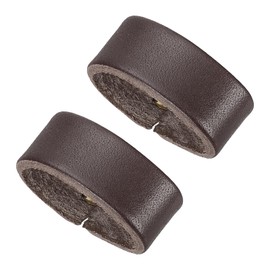 PATIKIL Leather Loop Keeper, 2 Pack Leather Loops Belt Keeper Loops Retainer Straps Replacement for 0.9"(24mm)/1"(28mm) Wide Belts/Straps, Coffee