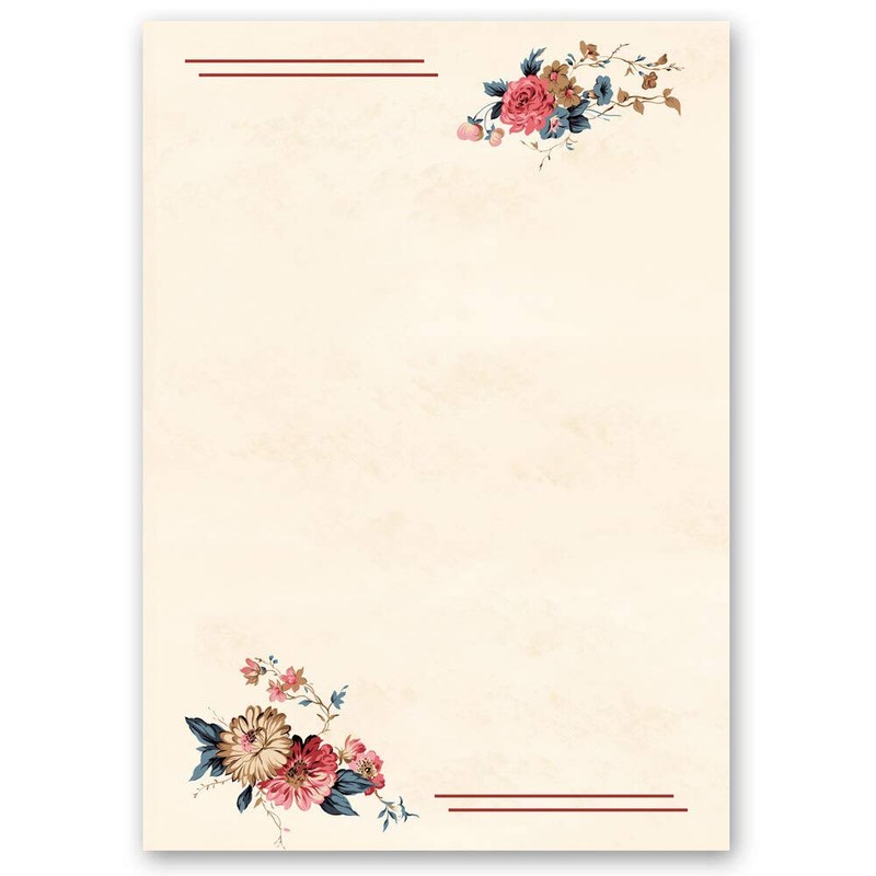 Writing Paper Sets Floral Design Flowers & Blossoms 50 Sheets