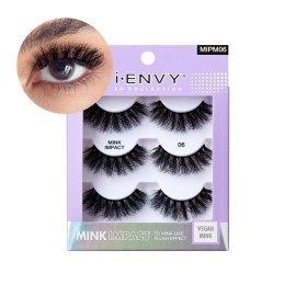i•ENVY Mink Impact Multipack Black Vegan Lashes Soft Fluffy All Day Comfort 3 Pack