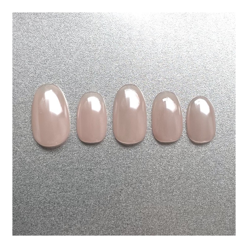 [Self-made] Glazed Powder Nail - Coffin Egg Tips / [자체제작]