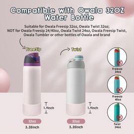 BKBY 2PCS Silicone Water Bottle Boot, Compatible with Owala 24oz 32oz 40oz, Protective Anti-Scratch & Anti-Dent No Noise Sleeve Cover for FreeSip/Twist/Flip Stainless Steel Water Bottles