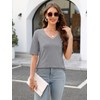 TICTICMISS Women's V Neck T Shirts Half Sleeve Tops Casual