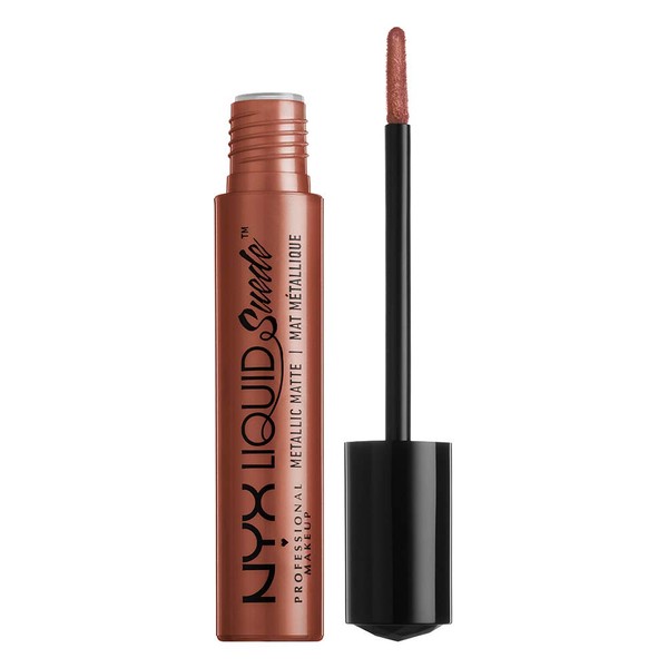 NYX PROFESSIONAL MAKEUP Liquid Suede Metallic Matte Lipstick - Mauve Mist, Warm Rose Nude